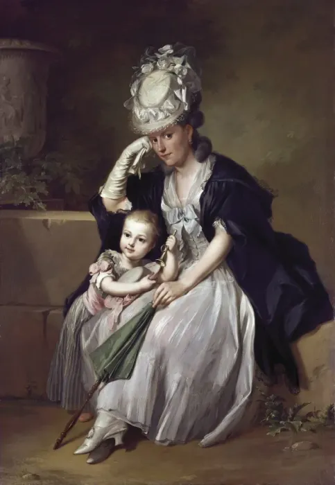Framed Print : TISCHBEIN, Ludwig (18th c. -19th c. ). Mother with Framed Print : TISCHBEIN, Ludwig (18th c. -19th c. ). Mother with