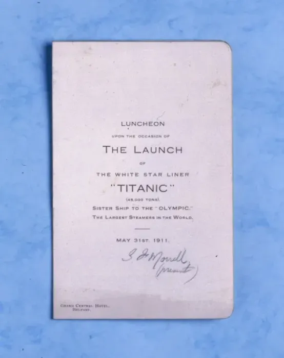 Framed Print : Titanic launch menu card Framed Print : Titanic launch menu card