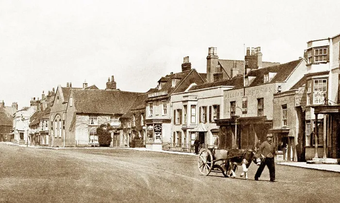 Framed Print : Titchfield High Street early 1900's Framed Print : Titchfield High Street early 1900's