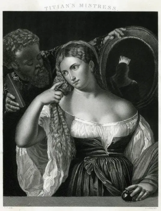 Framed Print : Titian - His Mistress Framed Print : Titian - His Mistress