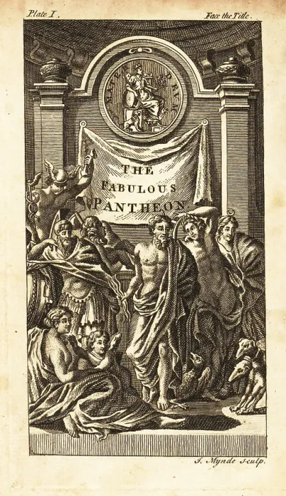 Framed Print : Title page with banner The Fabulous Pantheon and classical gods Framed Print : Title page with banner The Fabulous Pantheon and classical gods