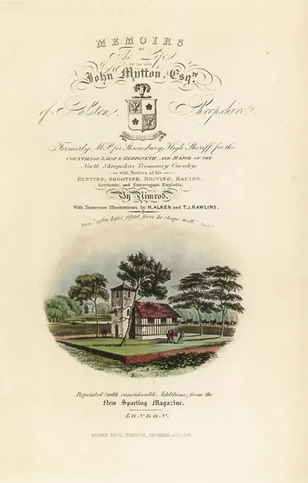 Framed Print : Title page with calligraphic title and vignette of English Tudor Framed Print : Title page with calligraphic title and vignette of English Tudor