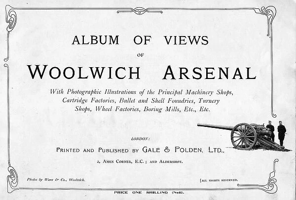 Title page design, Album of Views of Woolwich Arsenal