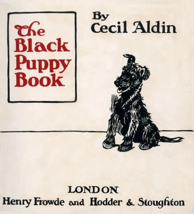 Framed Print : Title page design by Cecil Aldin, The Black Puppy Book Framed Print : Title page design by Cecil Aldin, The Black Puppy Book