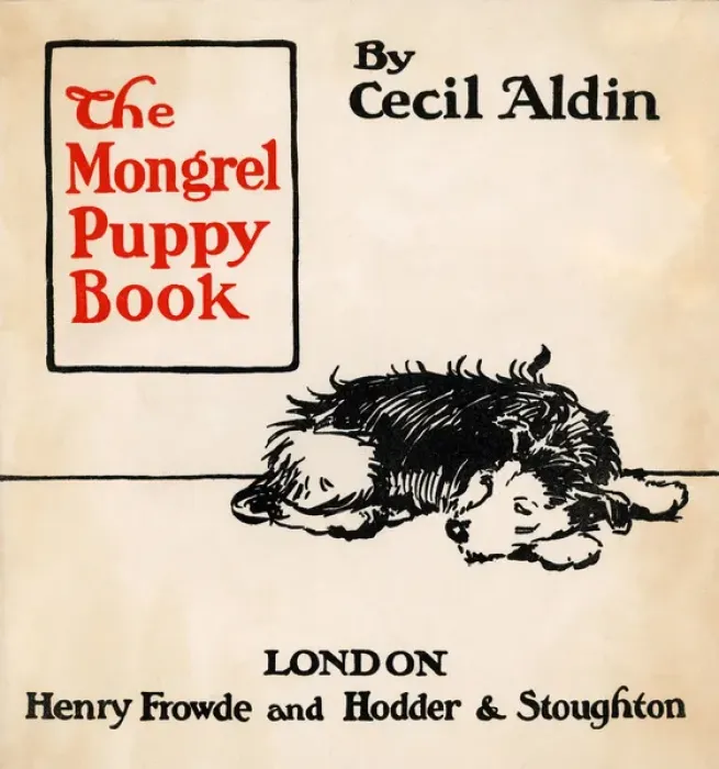 Framed Print : Title page design by Cecil Aldin, The Mongrel Puppy Book Framed Print : Title page design by Cecil Aldin, The Mongrel Puppy Book