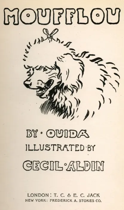 Framed Print : Title page design by Cecil Aldin, Moufflou, by Ouida Framed Print : Title page design by Cecil Aldin, Moufflou, by Ouida