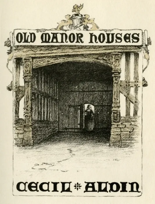 Framed Print : Title page design by Cecil Aldin, Old Manor Houses Framed Print : Title page design by Cecil Aldin, Old Manor Houses