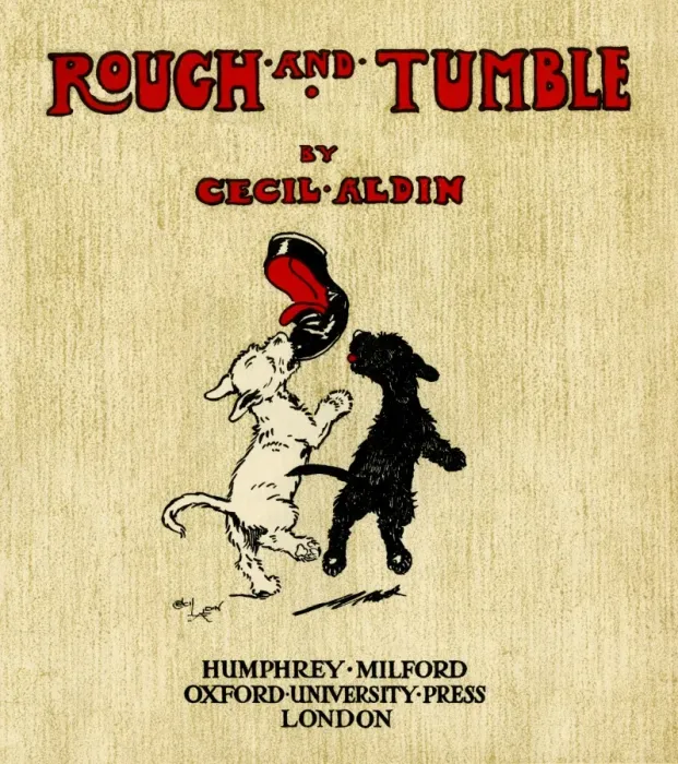 Framed Print : Title page design by Cecil Aldin, Rough and Tumble Framed Print : Title page design by Cecil Aldin, Rough and Tumble