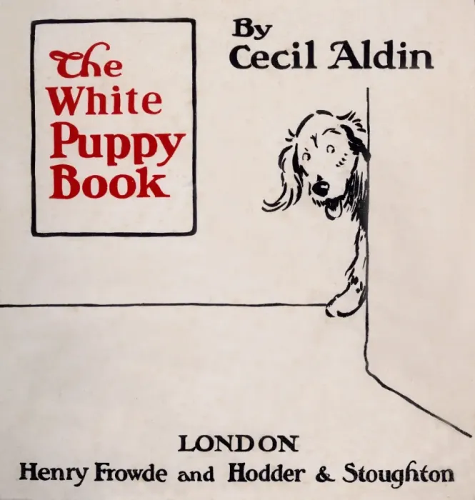 Framed Print : Title page design by Cecil Aldin, The White Puppy Book Framed Print : Title page design by Cecil Aldin, The White Puppy Book