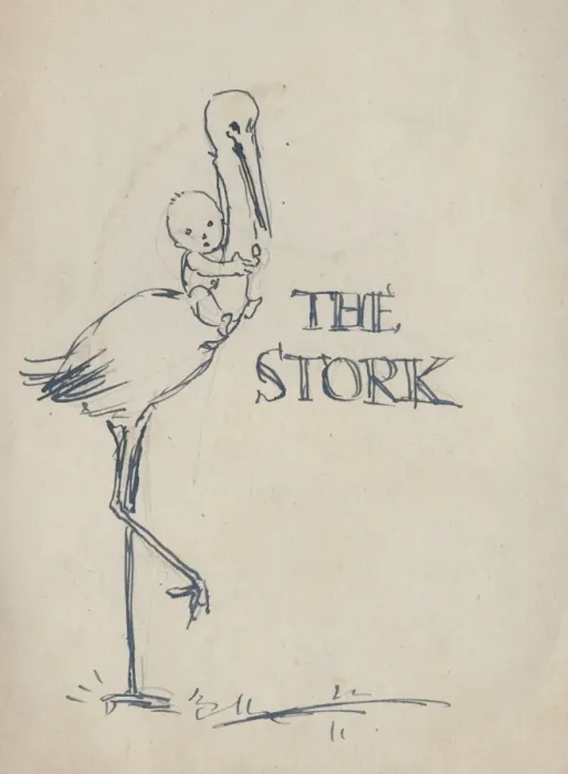 Framed Print : Title page design for The Stork, by Muriel Dawson Framed Print : Title page design for The Stork, by Muriel Dawson