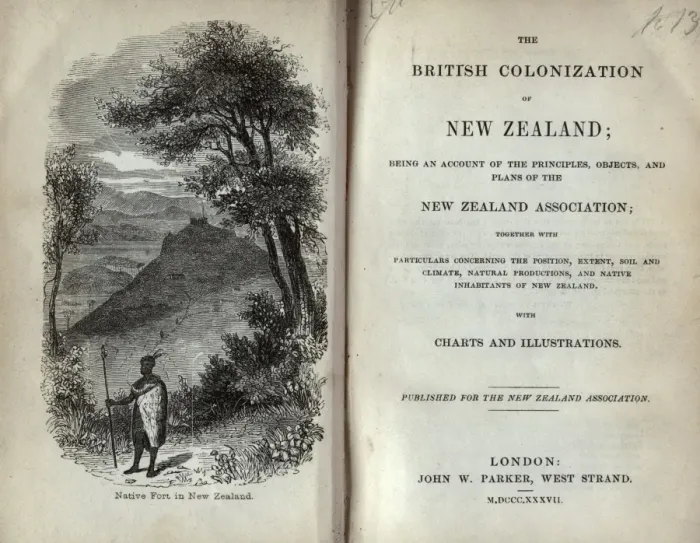 Framed Print : Title page and frontispiece, Colonization of New Zealand Framed Print : Title page and frontispiece, Colonization of New Zealand