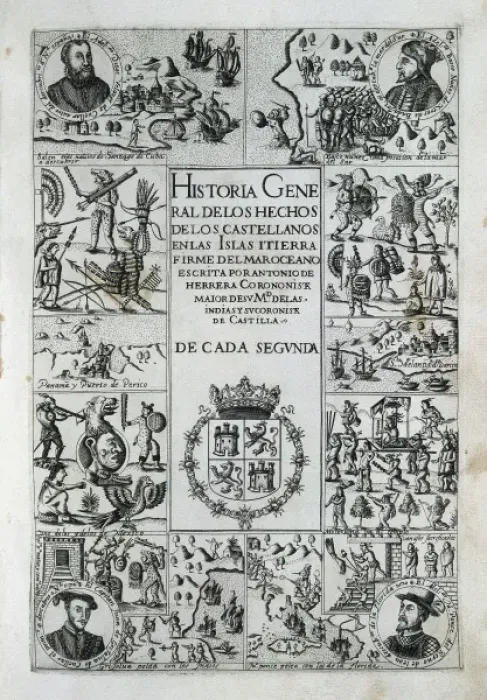 Framed Print : Title page from the Historia General de los Framed Print : Title page from the Historia General de los