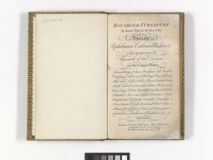 Framed Print : Title page from Household furniture in genteel taste for th Framed Print : Title page from Household furniture in genteel taste for th