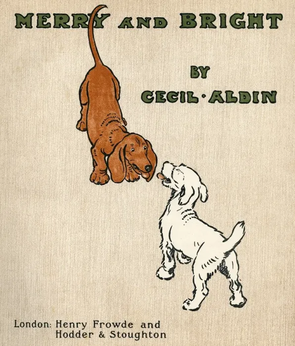 Framed Print : Title page illustration, Merry and Bright, by Cecil Aldin Framed Print : Title page illustration, Merry and Bright, by Cecil Aldin