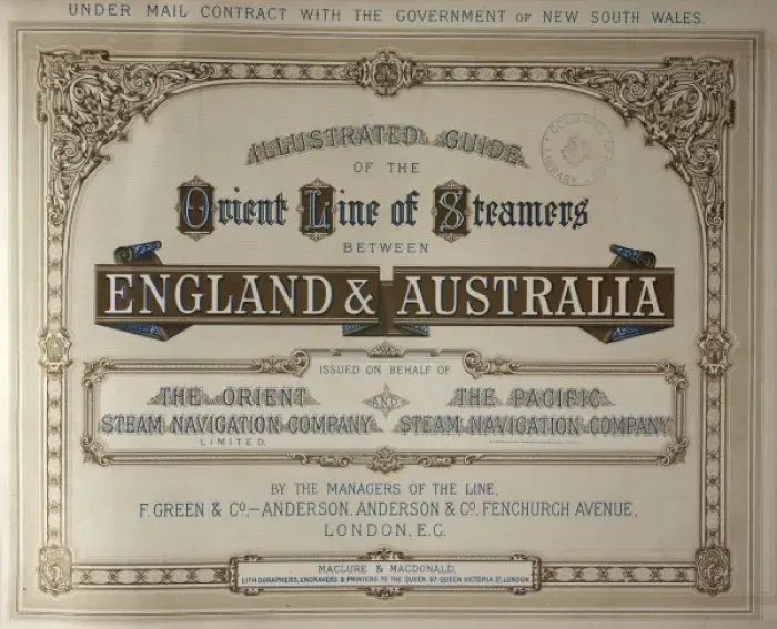 Framed Print : Title page, Orient Line Steamer Guide Framed Print : Title page, Orient Line Steamer Guide