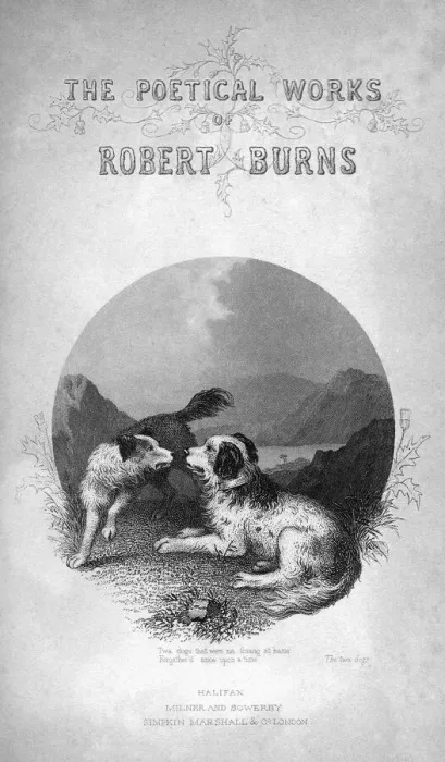 Framed Print : Title page, The Poetical Works of Robert Burns, with an illustration to the poem Framed Print : Title page, The Poetical Works of Robert Burns, with an illustration to the poem