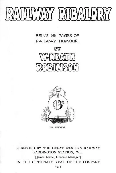 Title page, Railway Ribaldry by W Heath Robinson