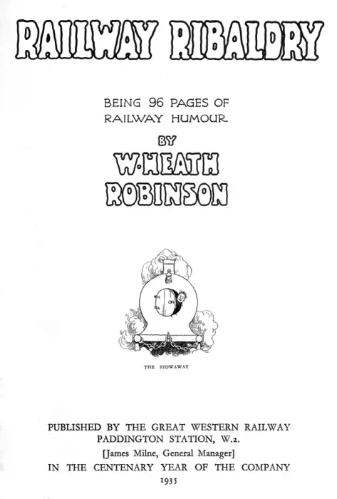 Framed Print : Title page, Railway Ribaldry by W Heath Robinson Framed Print : Title page, Railway Ribaldry by W Heath Robinson