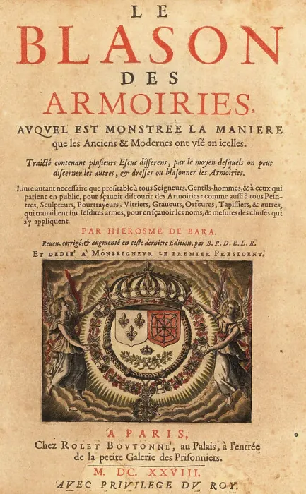 Framed Print : Title page with vignette from Le Blazon des Armoiries, 1628 Framed Print : Title page with vignette from Le Blazon des Armoiries, 1628