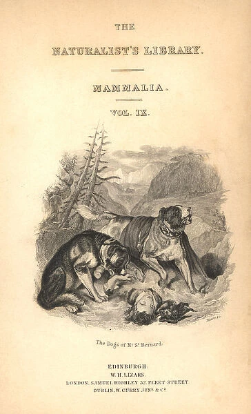 Title page with vignette of St Bernard dogs