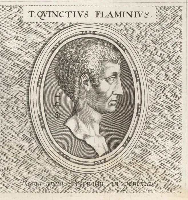 Framed Print : Titus Quinctius Flamininus, Roman politician, c.228-174 BC Framed Print : Titus Quinctius Flamininus, Roman politician, c.228-174 BC