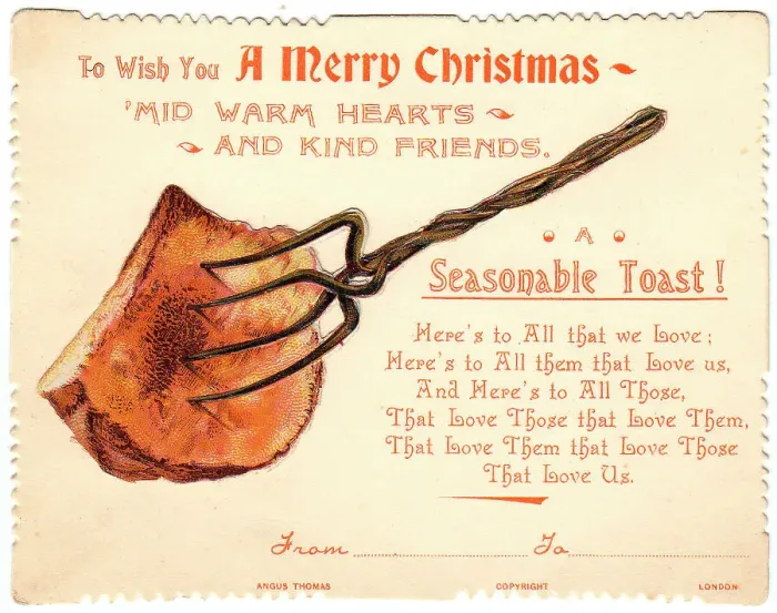 Framed Print : Toast with comic verse on a Christmas card Framed Print : Toast with comic verse on a Christmas card