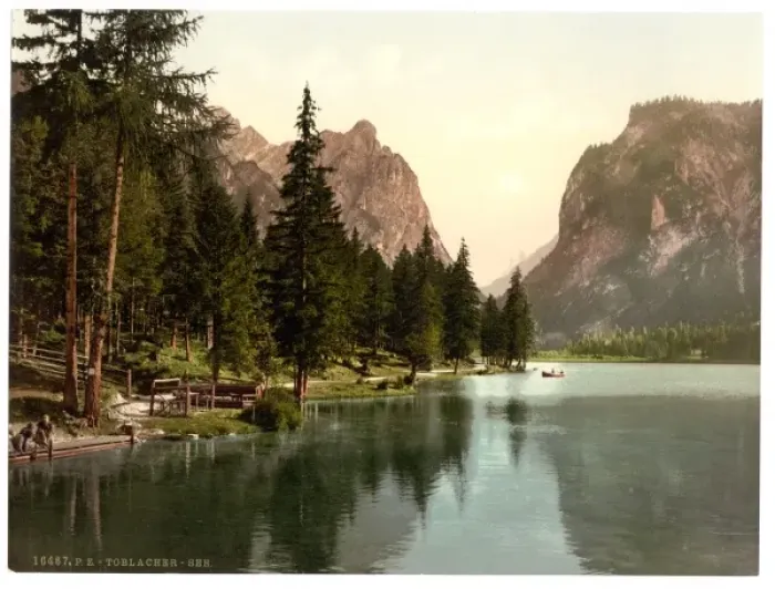 Framed Print : Toblach Lake, Tyrol, Austro-Hungary Framed Print : Toblach Lake, Tyrol, Austro-Hungary