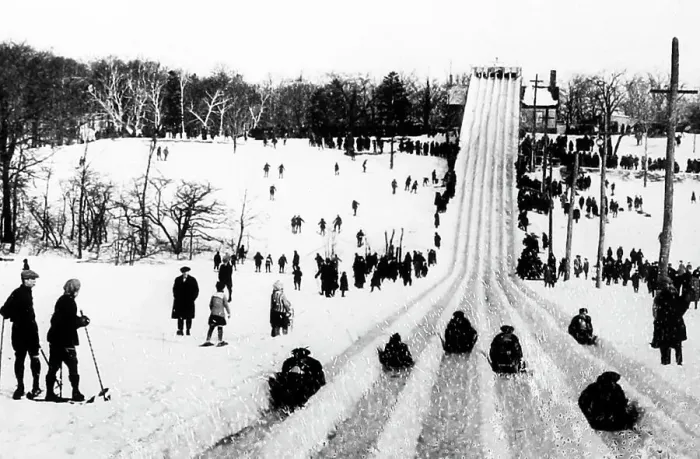 Framed Print : Toboggan slide, Montreal, early 1900s Framed Print : Toboggan slide, Montreal, early 1900s