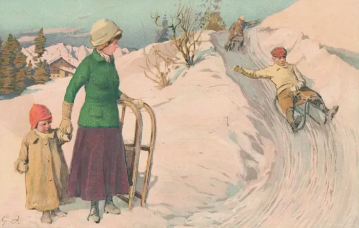Framed Print : Tobogganing Framed Print : Tobogganing