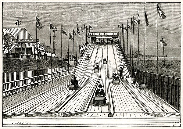 Tobogganing at the Liverpool Exhibition 1886