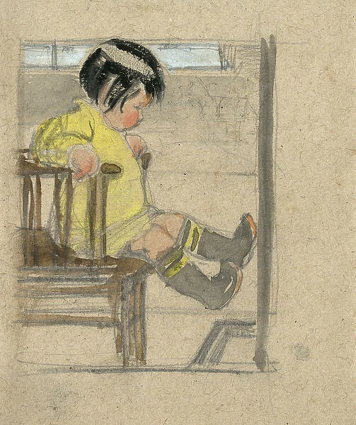 Toddler in a chair by Muriel Dawson