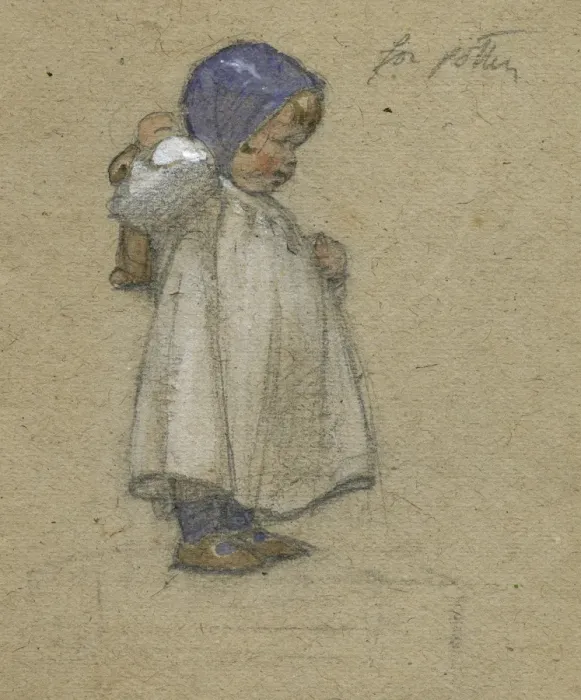 Framed Print : Toddler with a doll by Muriel Dawson Framed Print : Toddler with a doll by Muriel Dawson