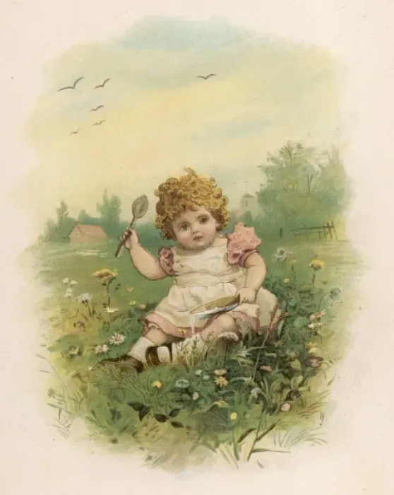Framed Print : Toddler in Meadow 1888 Framed Print : Toddler in Meadow 1888