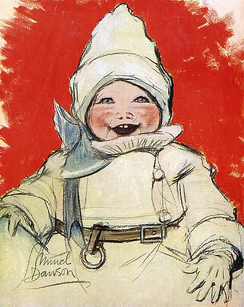 Toddler in winter clothes by Muriel Dawson