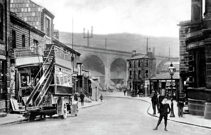 Framed Print : Todmorden North Street early 1900s Framed Print : Todmorden North Street early 1900s
