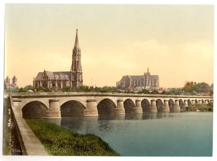 Framed Print : Todtenbrucke, Metz, Alsace Lorraine, Germany Framed Print : Todtenbrucke, Metz, Alsace Lorraine, Germany