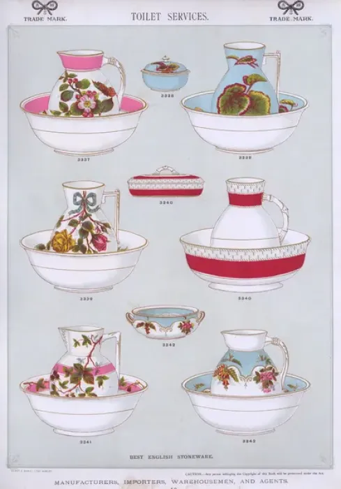 Framed Print : Toilet Services, Best English Stoneware, Plate 52