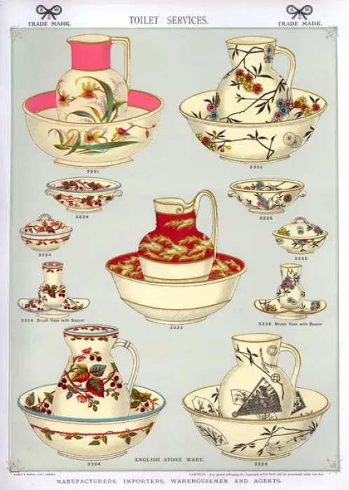 Framed Print : Toilet Services, English Stoneware, Plate 51 Framed Print : Toilet Services, English Stoneware, Plate 51
