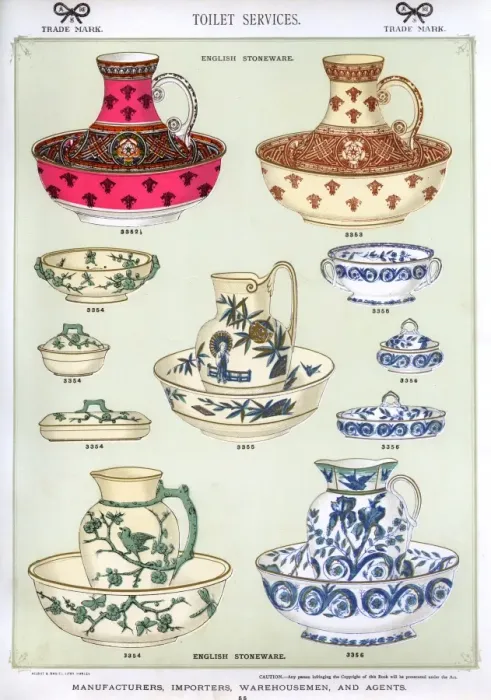 Framed Print : Toilet Services, English Stoneware, Plate 55 Framed Print : Toilet Services, English Stoneware, Plate 55