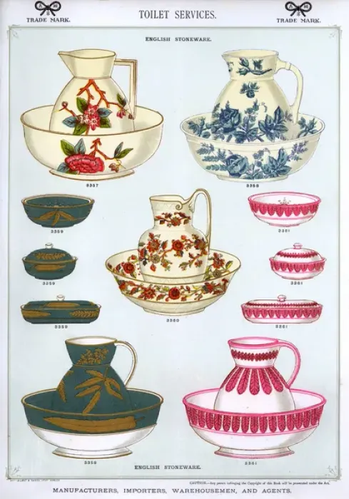 Framed Print : Toilet Services, English Stoneware, Plate 56 Framed Print : Toilet Services, English Stoneware, Plate 56