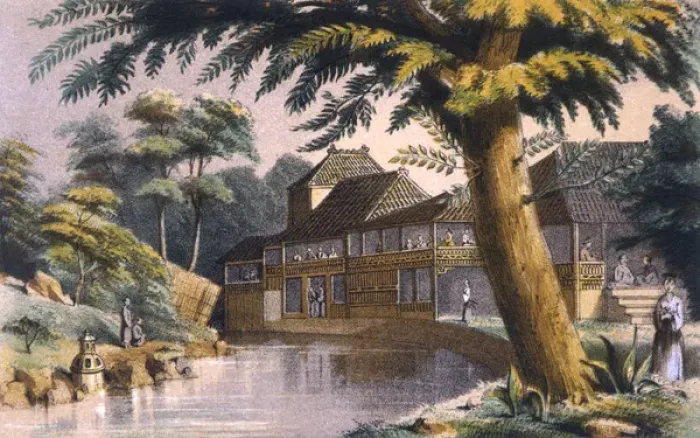 Framed Print : Tokyo / Tea Gardens 1858 Framed Print : Tokyo / Tea Gardens 1858