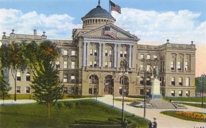 Framed Print : Toledo, Ohio - Lucas County Court House & McKinley Monument Framed Print : Toledo, Ohio - Lucas County Court House & McKinley Monument
