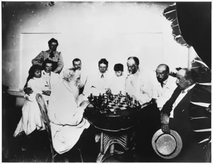 Framed Print : Tolstoy Playing Chess Framed Print : Tolstoy Playing Chess