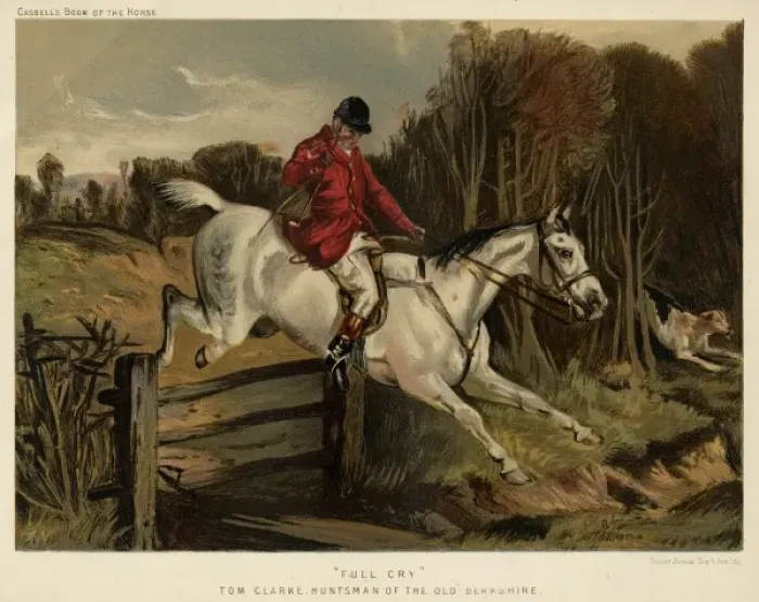 Framed Print : Tom Clarke, Huntsman, jumping a fence Framed Print : Tom Clarke, Huntsman, jumping a fence