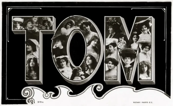 Framed Print : TOM - Popular Male name illustrated by lady-filled letters Framed Print : TOM - Popular Male name illustrated by lady-filled letters