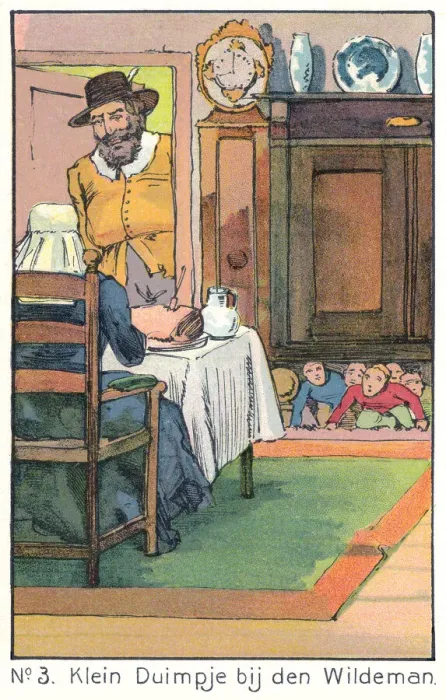 Framed Print : Tom Thumb. The third of six scenes from Tom Thumb, a traditional fairy tale