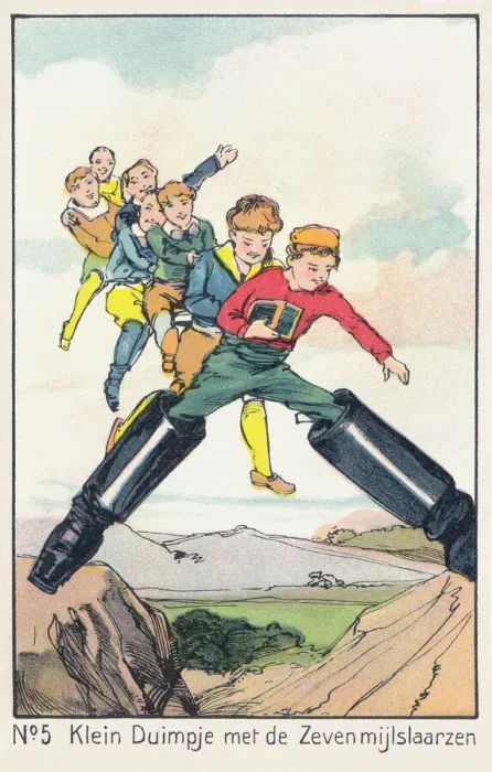 Framed Print : Tom Thumb. The fifth of six scenes from Tom Thumb, a traditional fairy tale