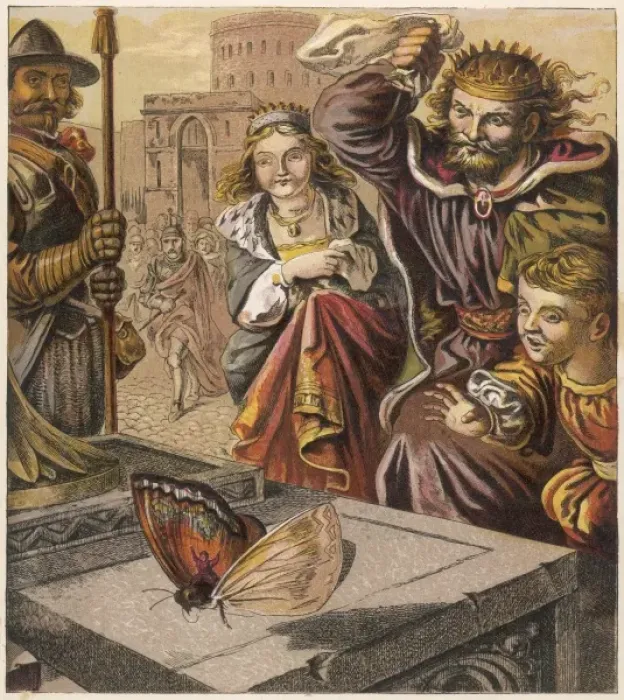 Framed Print : Tom Thumb and Butterfly