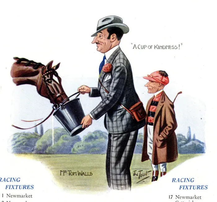 Framed Print : Tom Walls with horse and jockey, racing fixtures Framed Print : Tom Walls with horse and jockey, racing fixtures