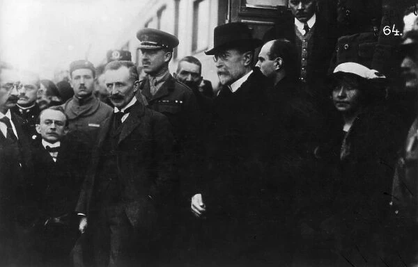 Tomas Masaryk, Czech President, arriving in Prague
